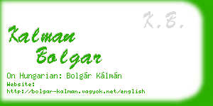 kalman bolgar business card